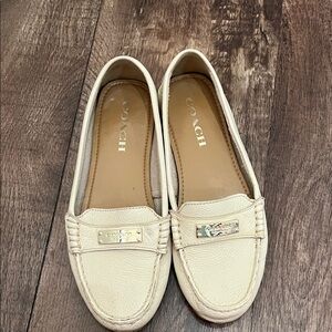 Coach Fredrica Ivory Leather Loafers